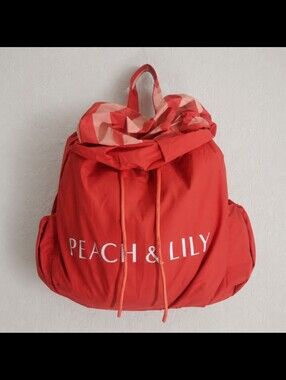 Peach & Lily Coral Logo Drawstring Backpack
